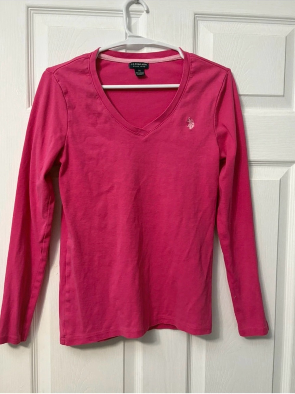 Ralph Lauren Pink V-Neck Long Sleeve Tee